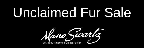 A black and white logo of Unclaimed Fur Sale by www.manoswartz.com
