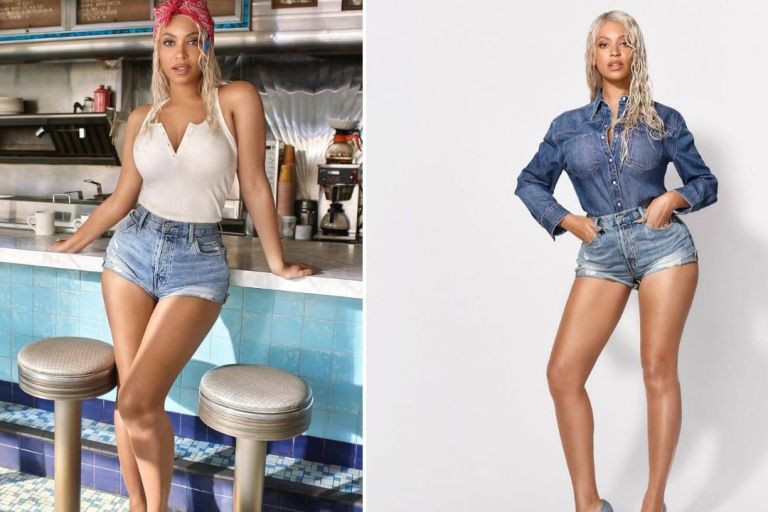 Beyonce Posed in Blue Daisy Dukes for Levis Latest “REIIMAGINE” Campaign