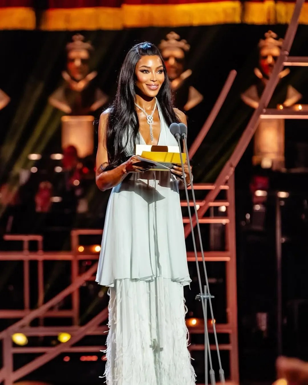 Naomi Campbell Wore A White Chanel Sheer Gown To The Olivier Awards 3