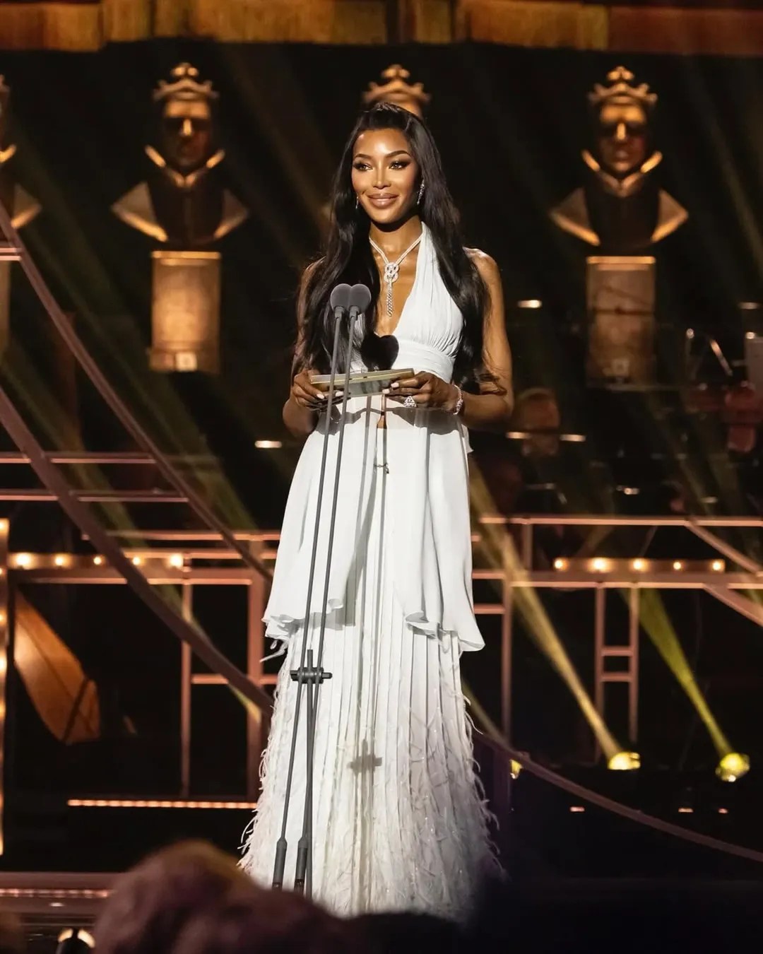 Naomi Campbell Wore A White Chanel Sheer Gown To The Olivier Awards 4