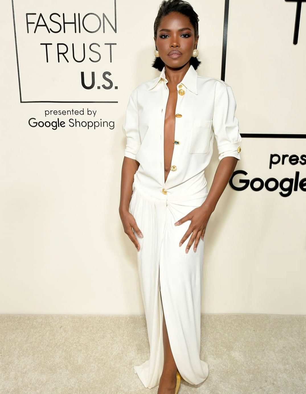 On The Scene At The Fashion Trust US Awards Kerry Washington In A Gold Beaded Burberry Gown Ciara In A Black Lace Dundas Look Taraji Henson In A Red Leather Simkhai Dress More 3