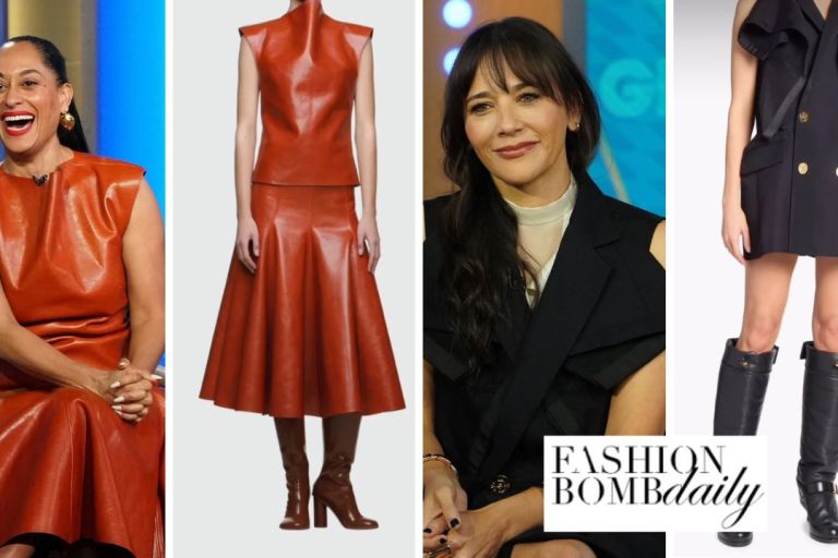 Tracee Ellis Ross Wore a Burnt Orange $1,670 ‘Entire Studios’ Leather Look Alongside Rashida Jones in a Black $2,205 Sacai Vest on Good Morning America