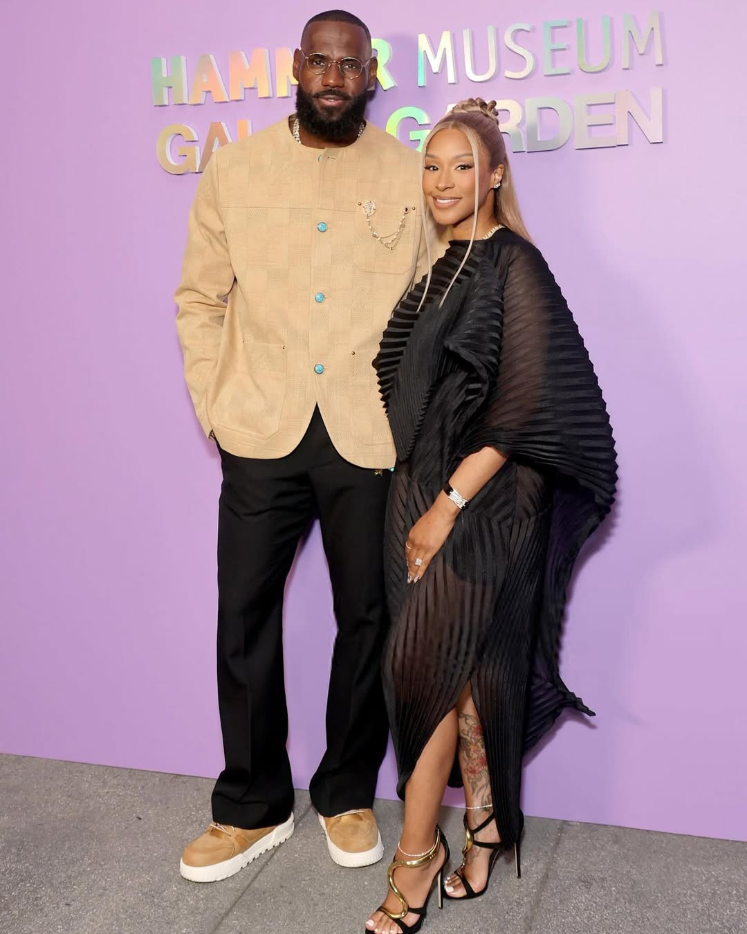 6 LeBron James In Louis Vuitton And Savannah James In Issey Miyake At The Hammer Museum Gala