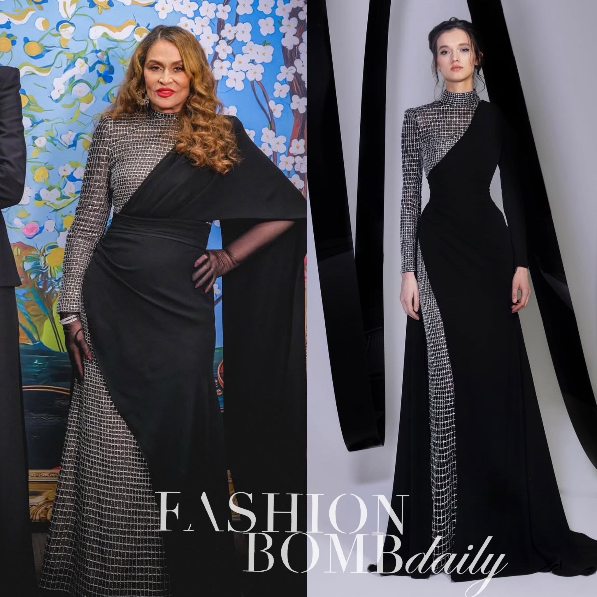 99 Michelle Obama And Tina Knowles Discuss Her Book Matriarch In An Alexander McQueen Black Suit And A Tony Ward Couture Silver And Black Gown