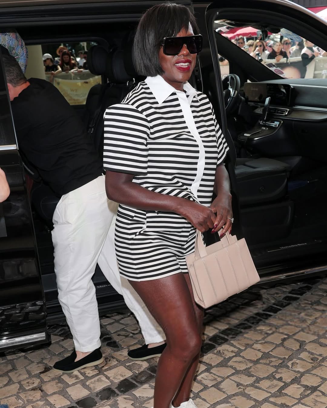 Viola Davis Brings Bold Stripes To Cannes In A Chic Max Mara Short Set