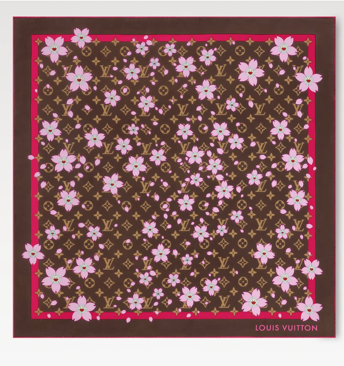 Cardi B Debuts Daughter Blossom In A Pink And Brown Louis Vuitton X Akashi Murakami Cherry Blossom Accessories 5