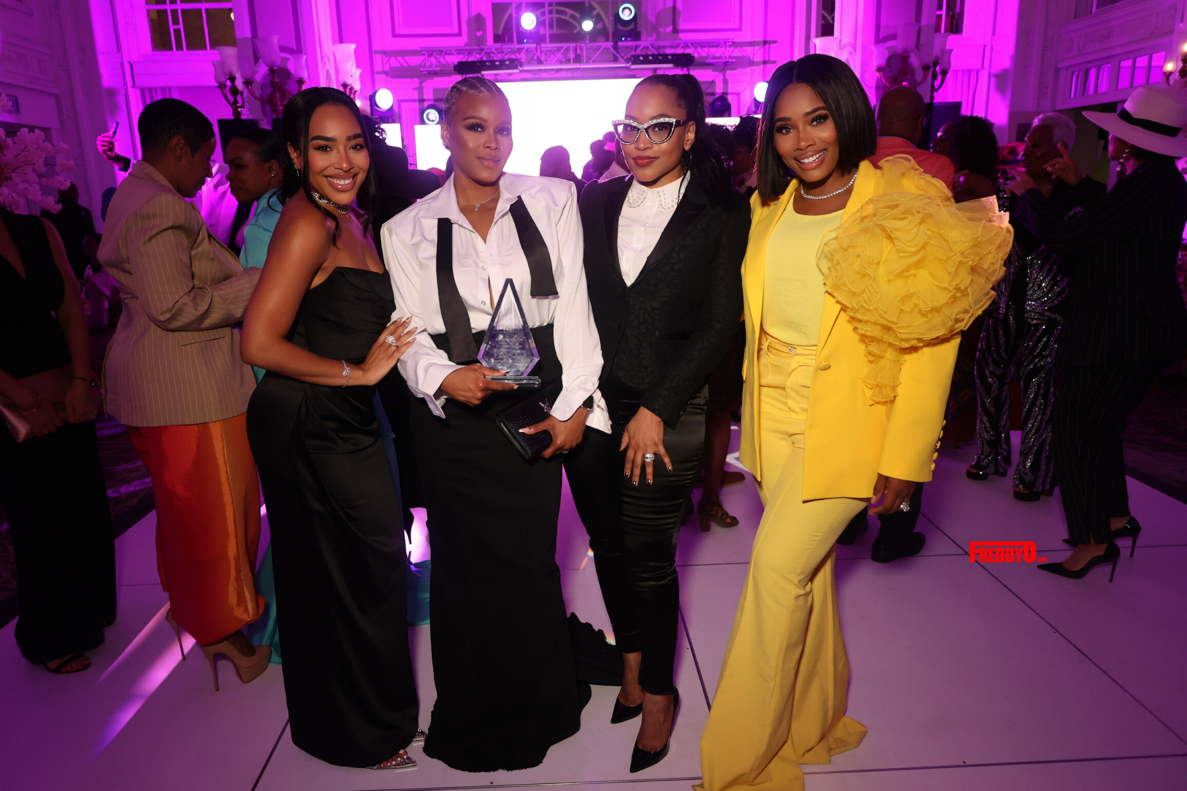 Claires Life Honored With The Inaugural Fashion Award At Camille Rose Naturals Beaute Noire Gala With Janell Stephens Yandy Smith Monyetta Shaw And Derek J 3b Simone