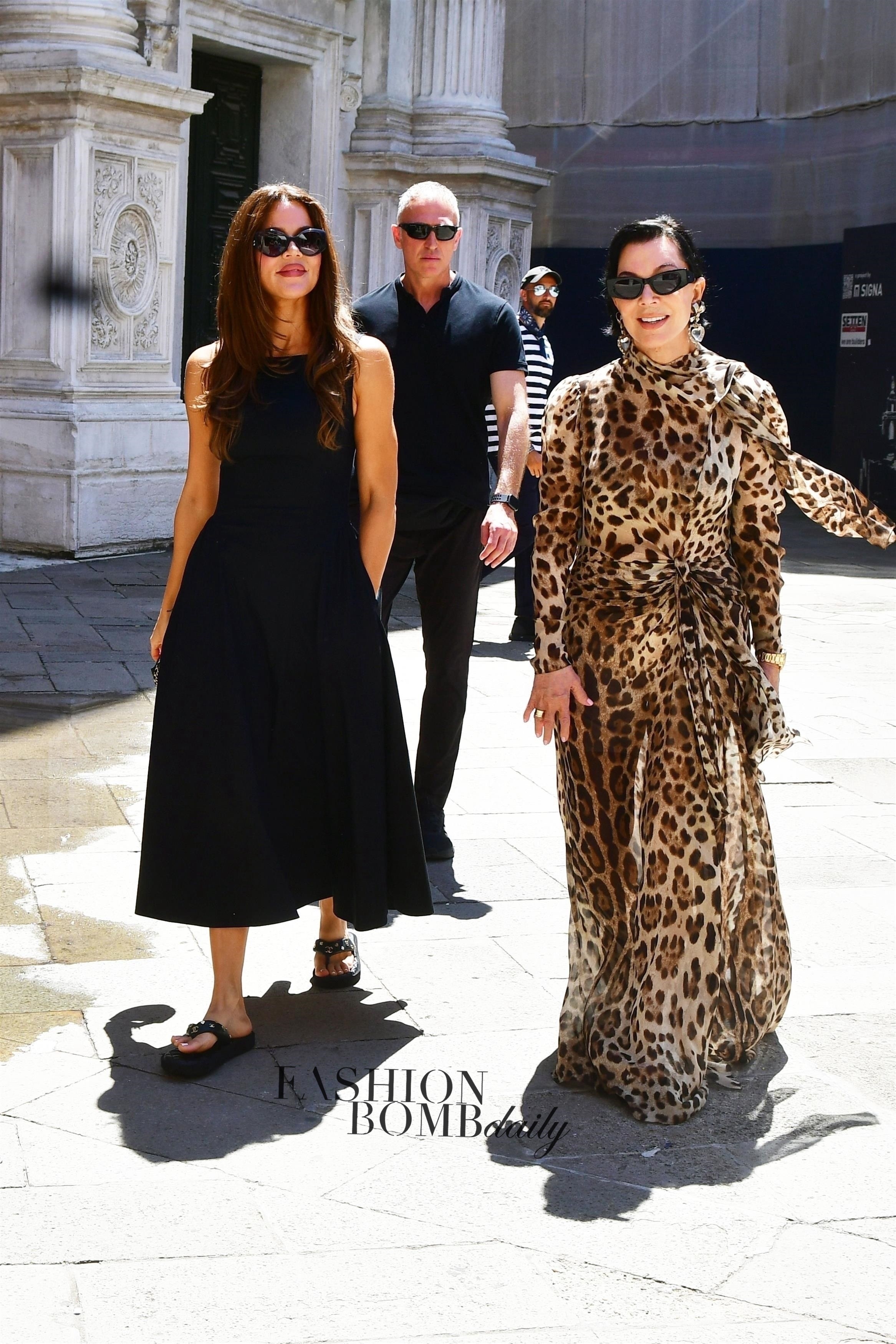 Kris Jenner Wears Leopard Print Dolce Gabbana Georgette Maxi Dress While Sightseeing With Khloe Kardashian In Venice Final 19