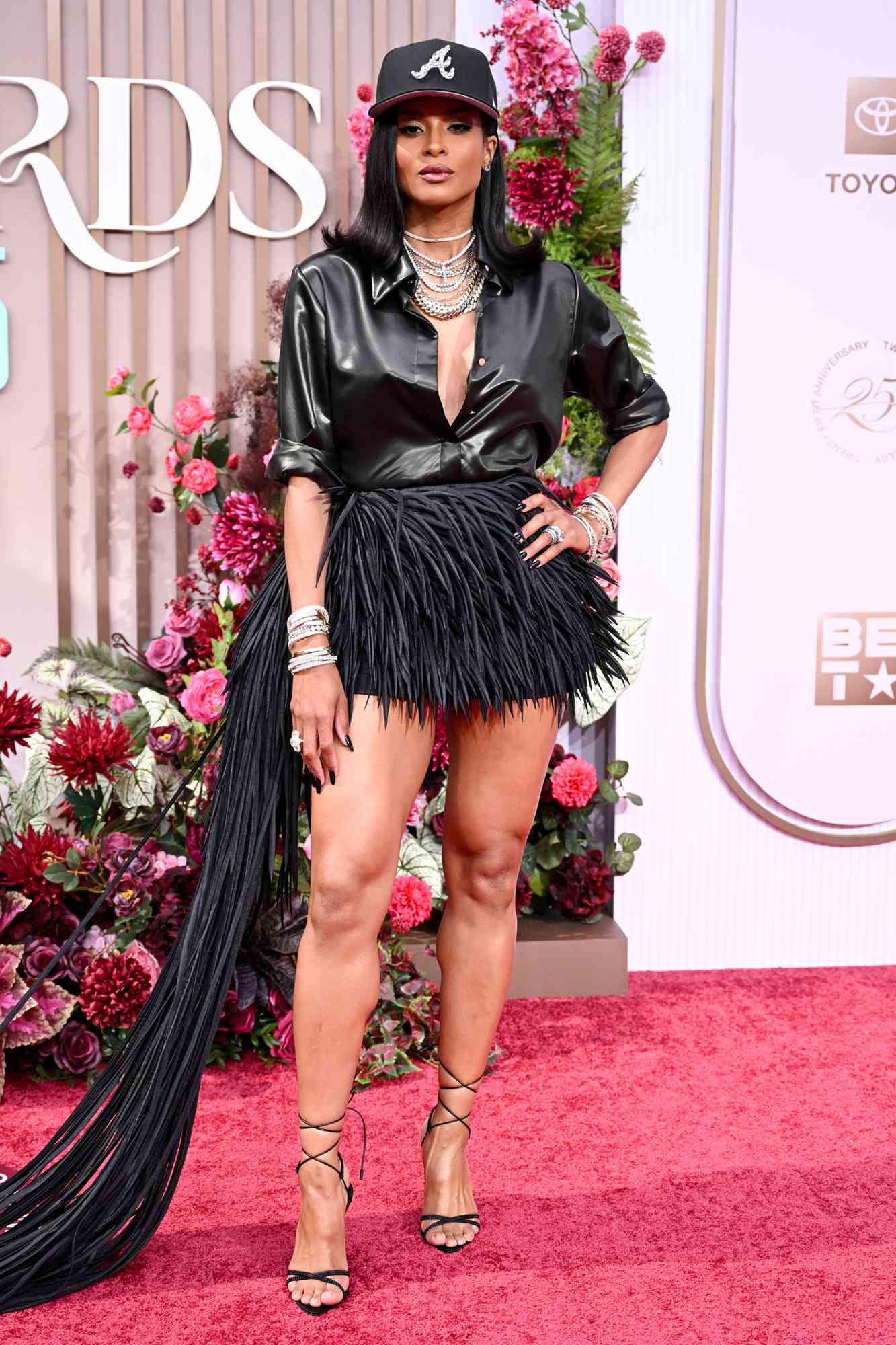 On The Scene At The 2025 BET Awards Ciara In A Black Cong Tri Look Tisha Campbell In A Red Anthony Lattimore Leather Dress Claire Sulmers In A Nude Emagine Gown More 14