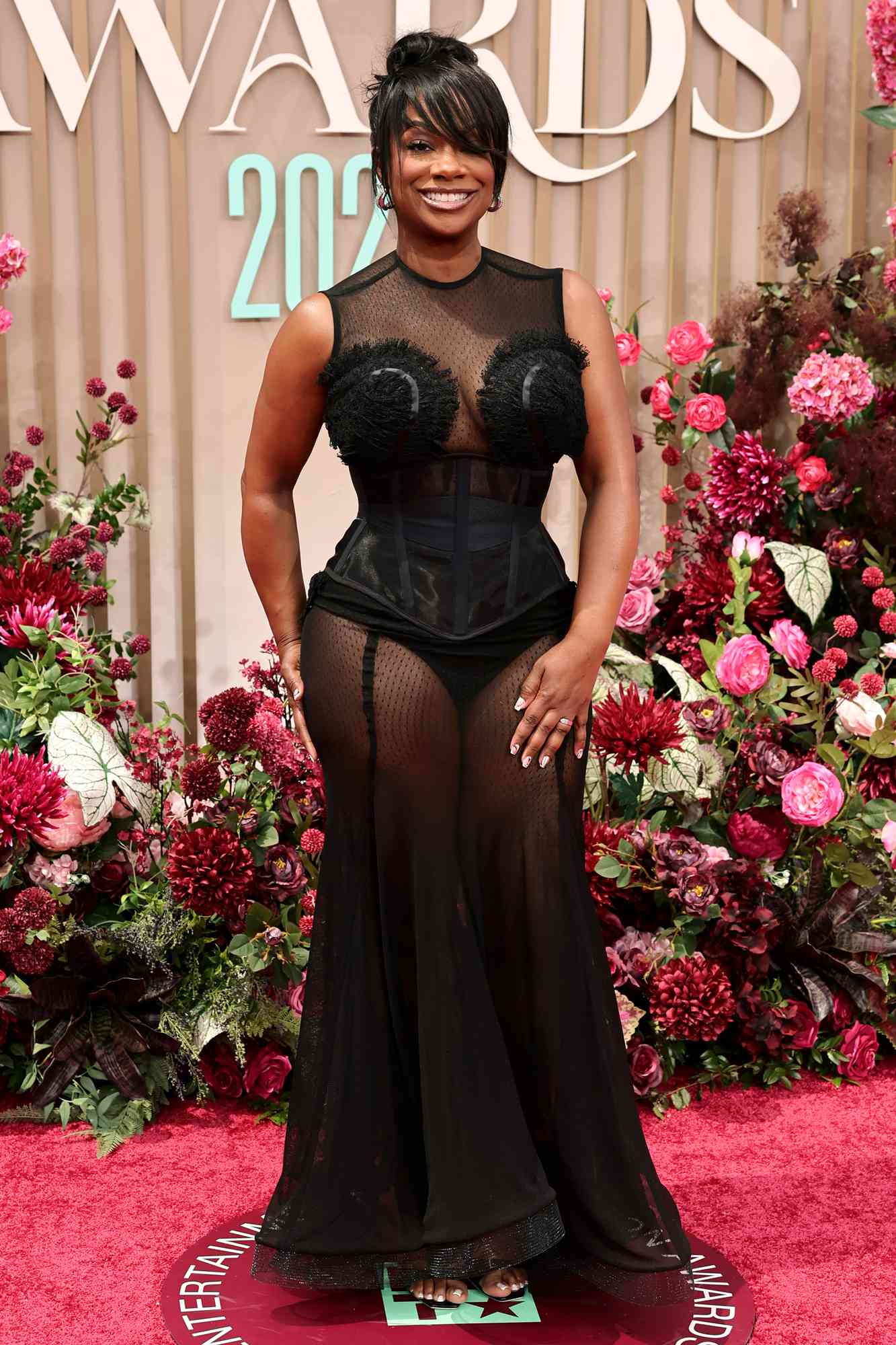 On The Scene At The 2025 BET Awards Ciara In A Black Cong Tri Look Tisha Campbell In A Red Anthony Lattimore Leather Dress Claire Sulmers In A Nude Emagine Gown More 6