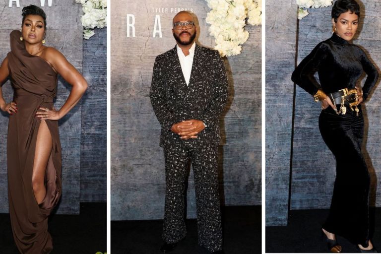 On the Scene at the Straws Premiere: Taraji P. Henson Stuns in a Brown Stephanie Rolland Gown, Tyler Perry in a Black Tweed Amiri Suit, Teyana Taylor in a Black Schiaparelli Dress & More!