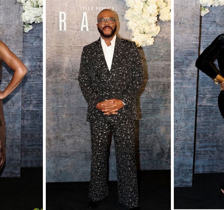 On the Scene at the Straws Premiere: Taraji P. Henson Stuns in a Brown Stephanie Rolland Gown, Tyler Perry in a Black Tweed Amiri Suit, Teyana Taylor in a Black Schiaparelli Dress & More!