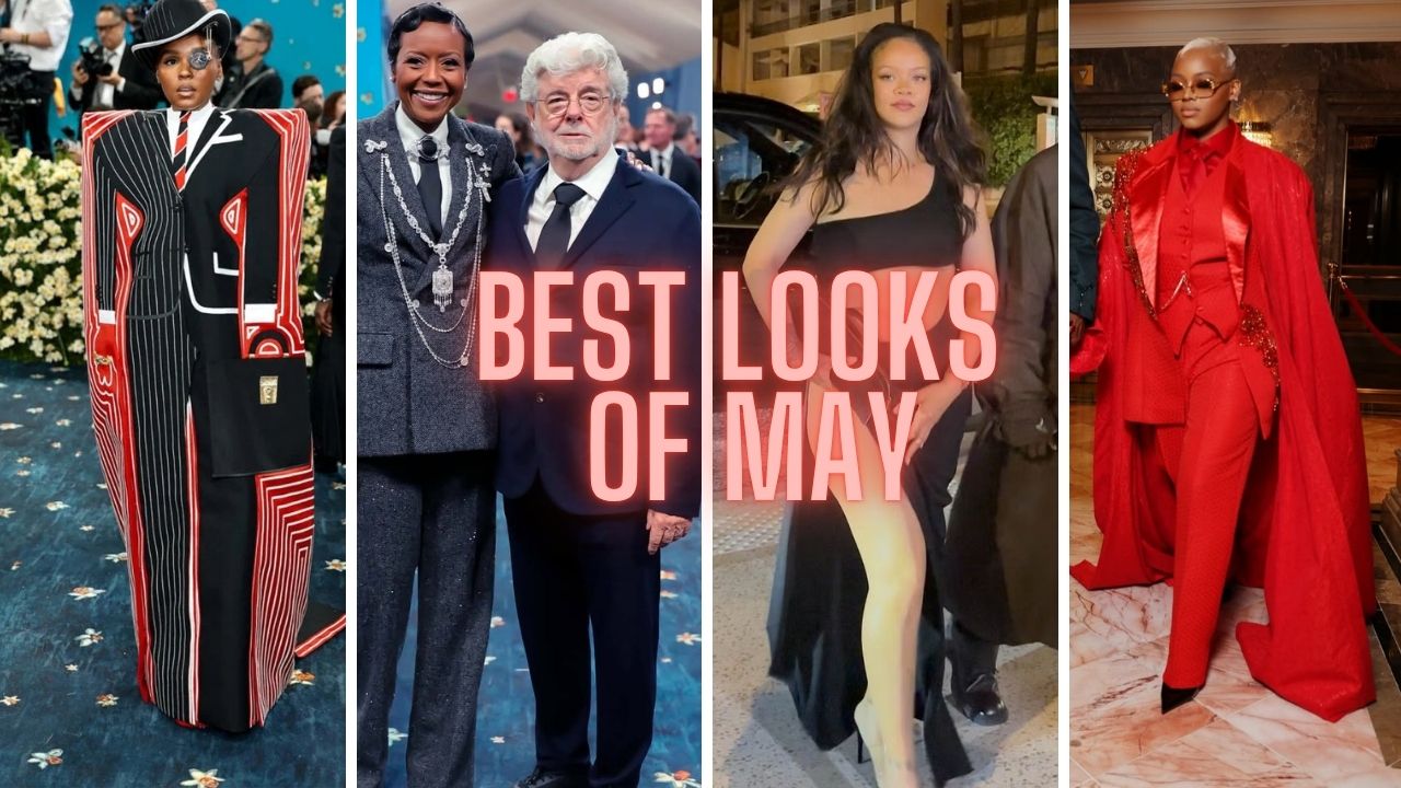 Top 5 Looks Of May 2025 Janelle Monae In A Black Stripe Suit Mellody Hobson In A Grey Chanel Suit Rihanna In A Black Brandon Maxwell Dress More
