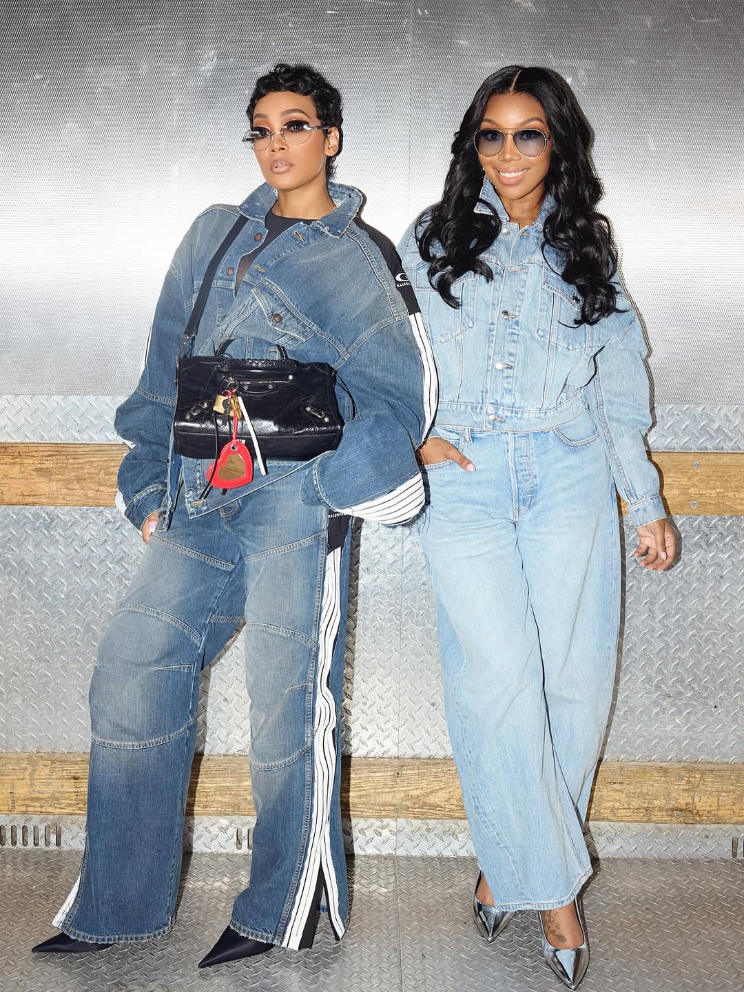 Brandy And Monica Promoted The 22Boy Is Mine22 Tour In Blue Denim Alexander Wang And Balenciaga Looks 1