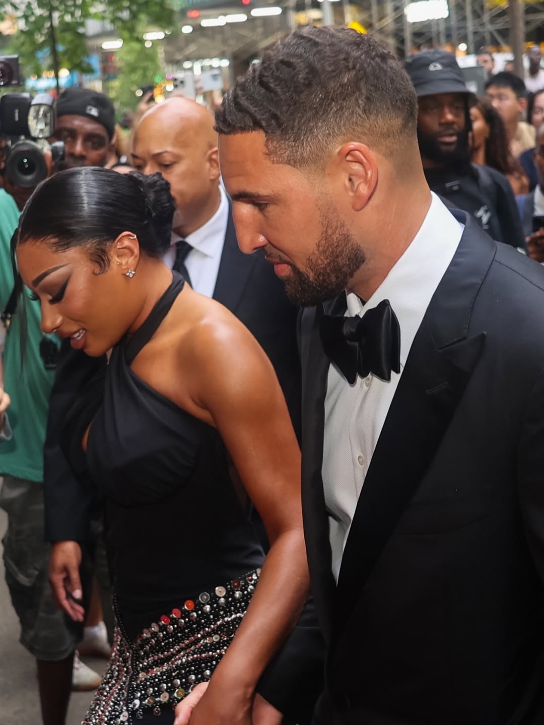 Fashion Bomb Couple Megan Thee Stallion Stunned In A Black Embellished Gown By Off White Alongside Her Beau Klay Thompson 7