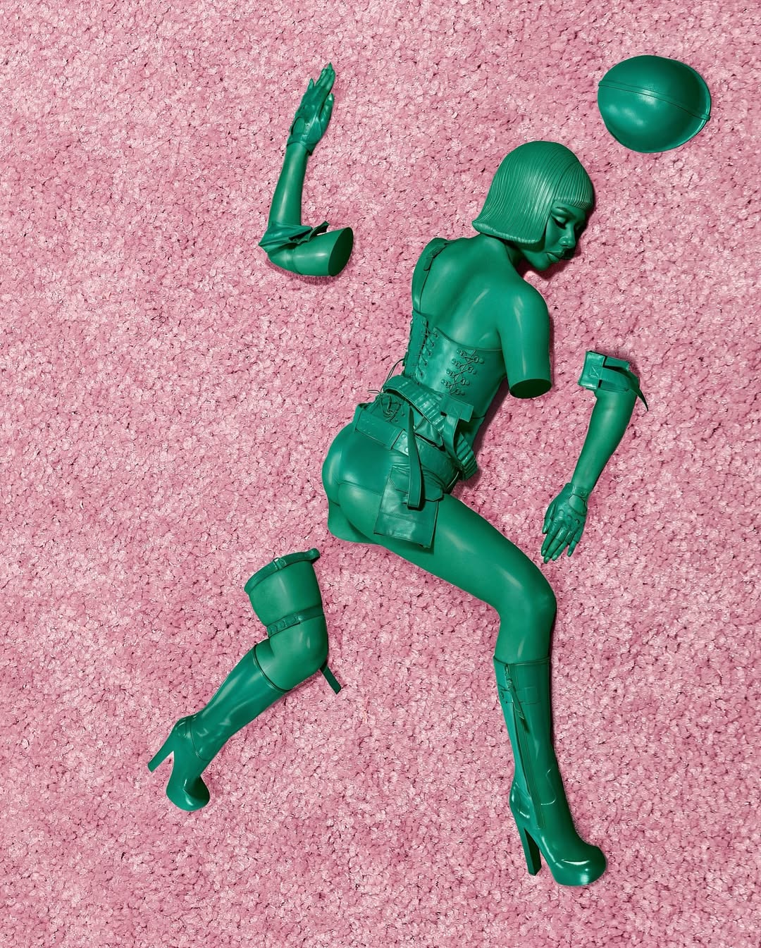 Mariah The Scientist Wears Custom Green SEKSLLC Look For Hearts Sold Separately Album Art Image 1752508799 5