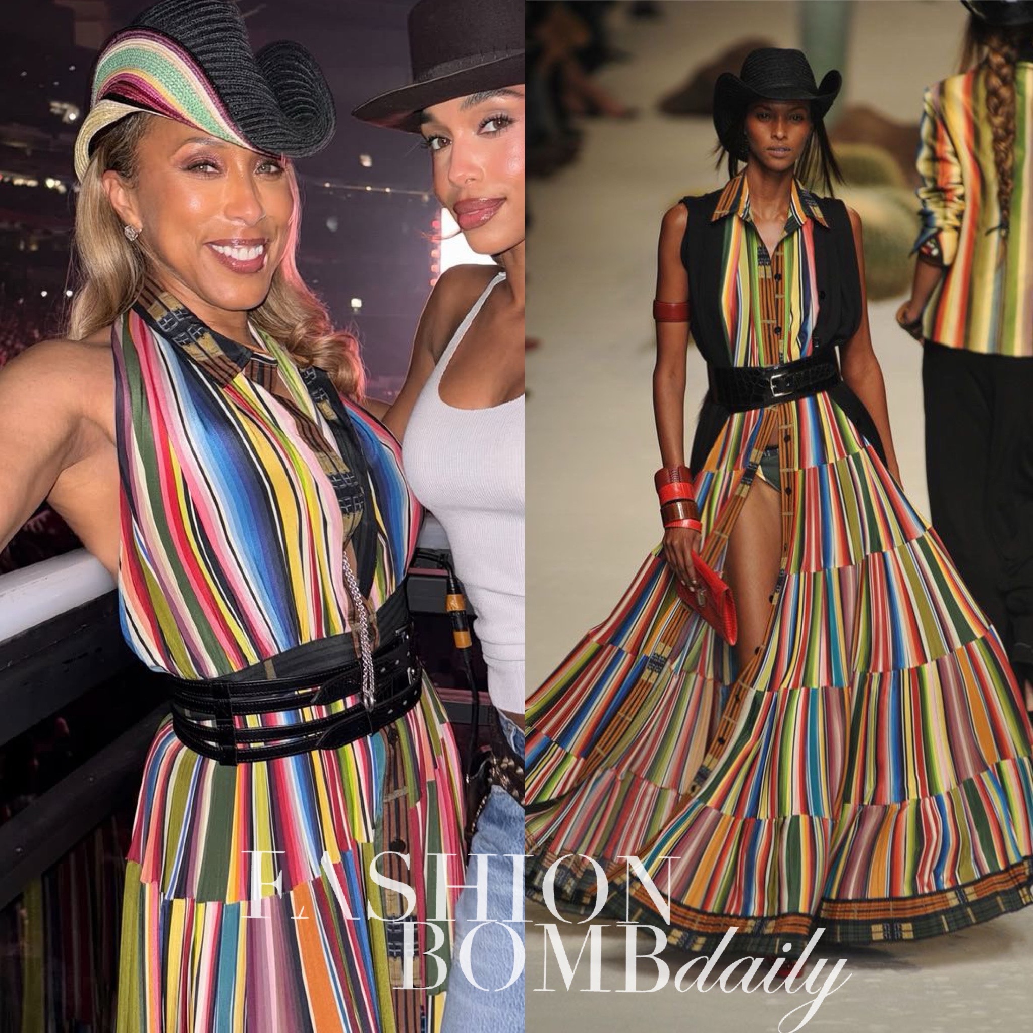 Marjorie Harvey Wears Brown Jean Paul Gaultier X Hermes Lori Harvey Keeps It Classic In White Tank And Chanel Holster At Cowboy Carter Tour In Atlanta Final 19