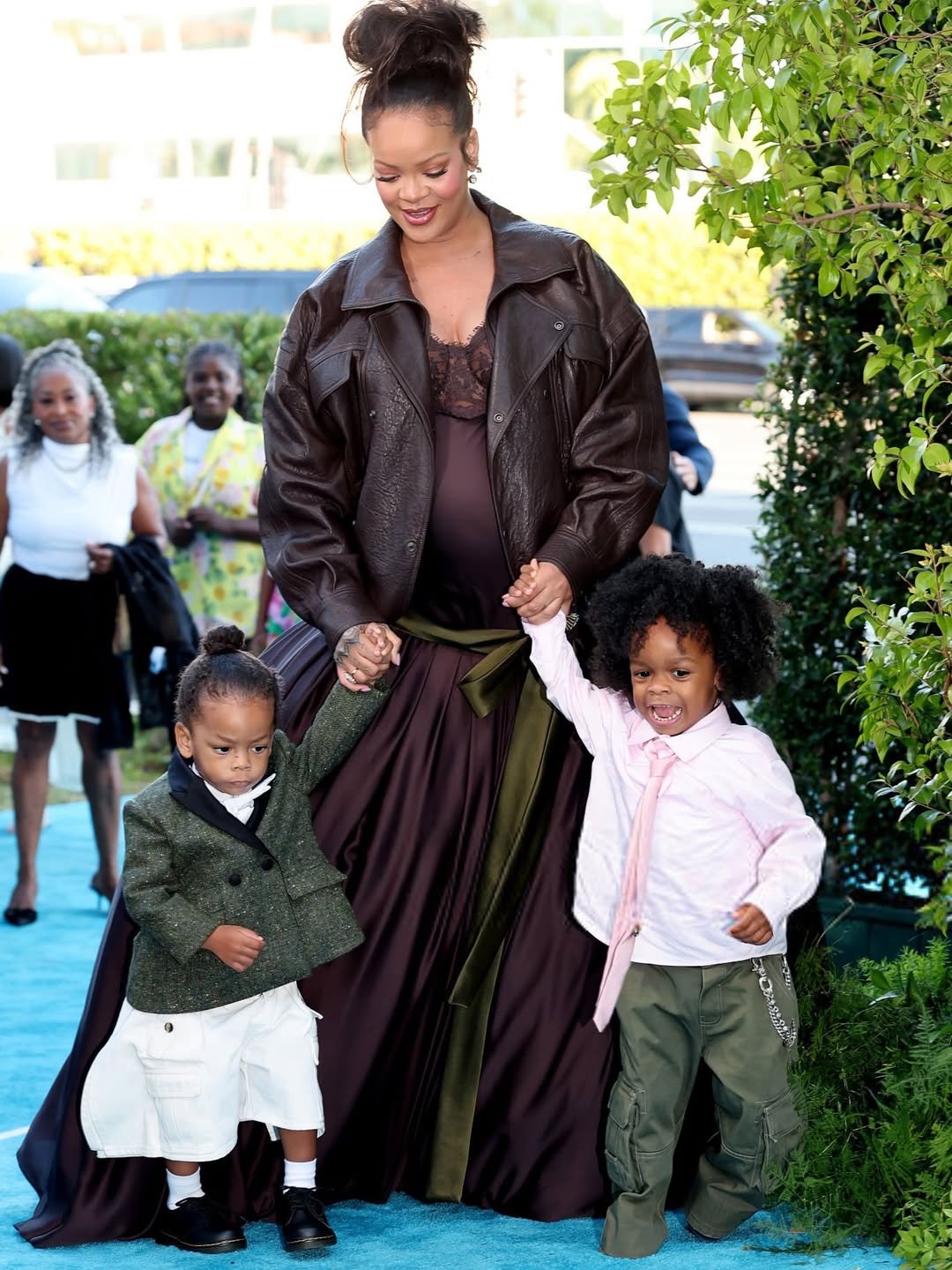 Rihanna Wears Custom YSL Sons RZA And Riot Rock Custom Dior Men At The Smurfs Movie Premiere