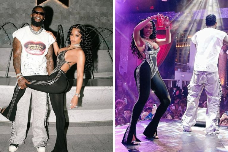 You Ask, We Answer! Keyshia Ka’Oir Posed in a Black Norma Kamali Studded Jumpsuit Alongside Hubby Gucci Mane