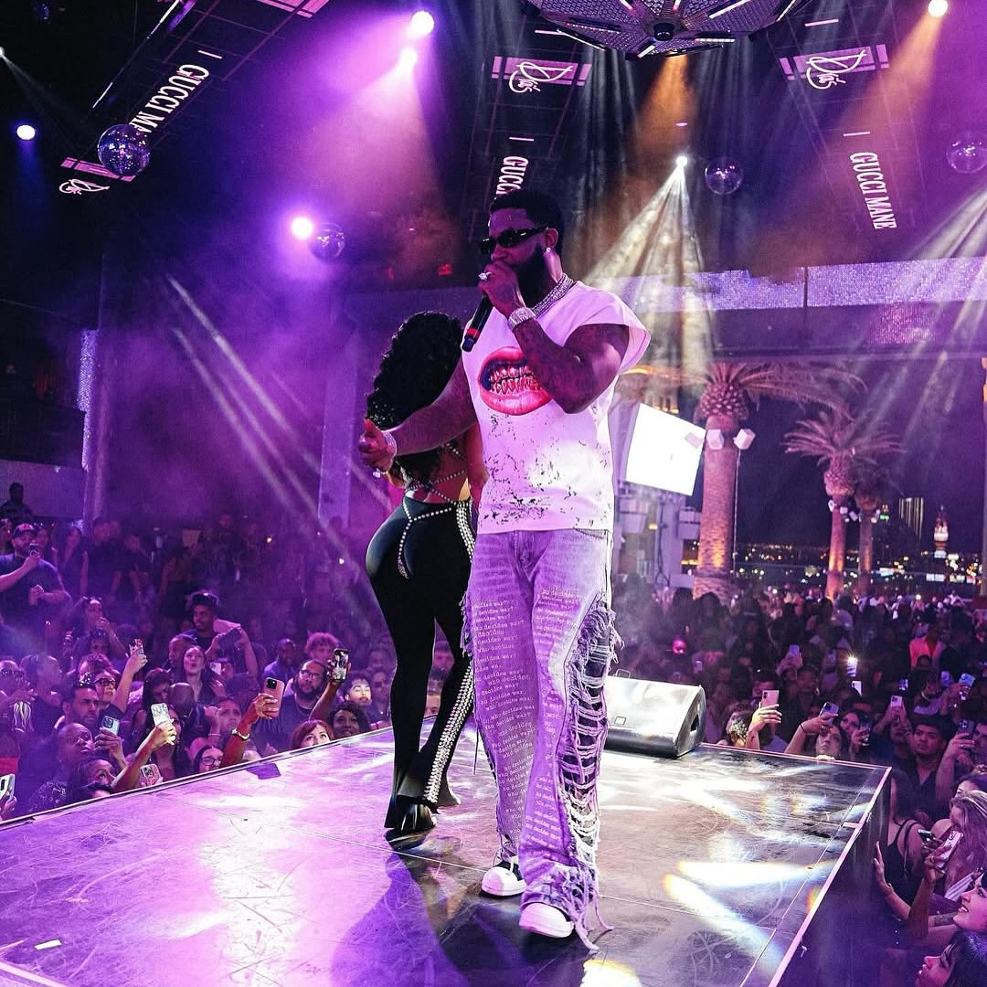 You Ask We Answer Keyshia Kaior Posed In A Black Norma Kamali Studded Look Alongside Hubby Gucci Mane 2