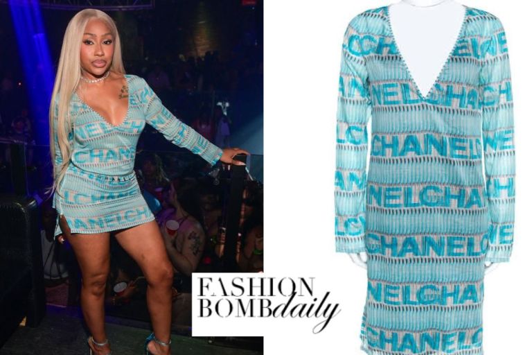 Yung Miami Slays in a Blue Chanel SS05 Cover-up at a Club Event in Atlanta