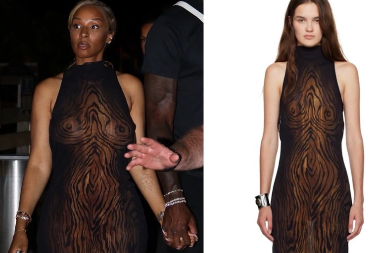 You Ask, We Answer! Savannah James Steps out with Lebron James Wearing a $930 Jean Paul Gaultier The Long Draped Wood Maxi Dress