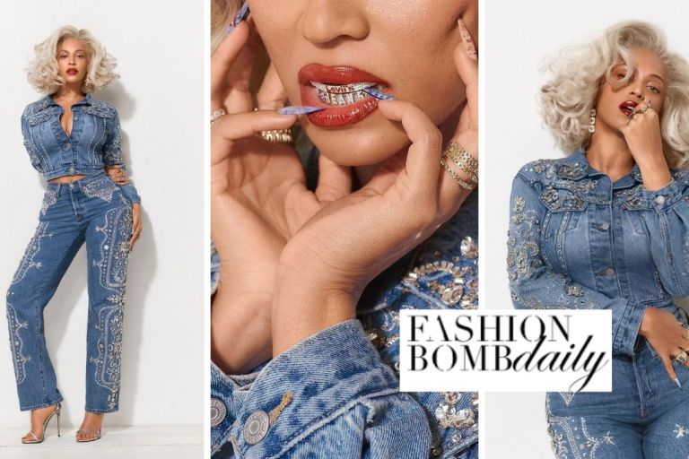 Beyonce Teams Up with Levis to Release the 501 Curve Western Crystal Jeans and Matching Denim Jacket
