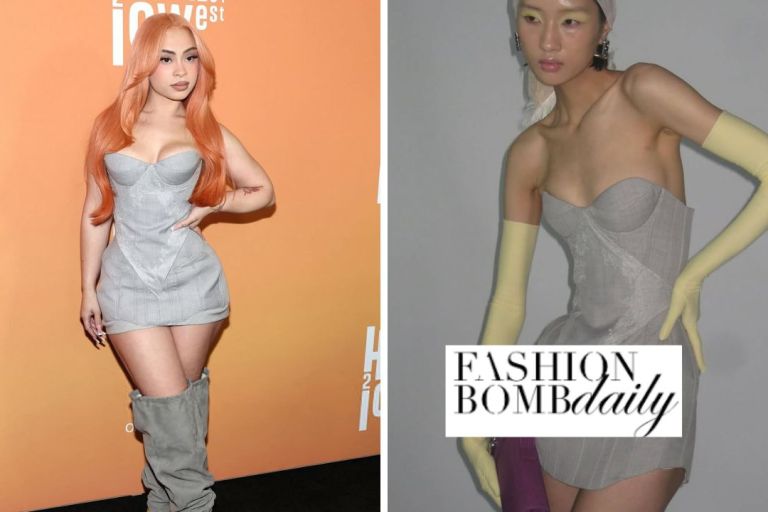 Ice Spice Posed in a Grey Fanci Club SS26 Dress to the Highest 2 Lowest Premiere in NY