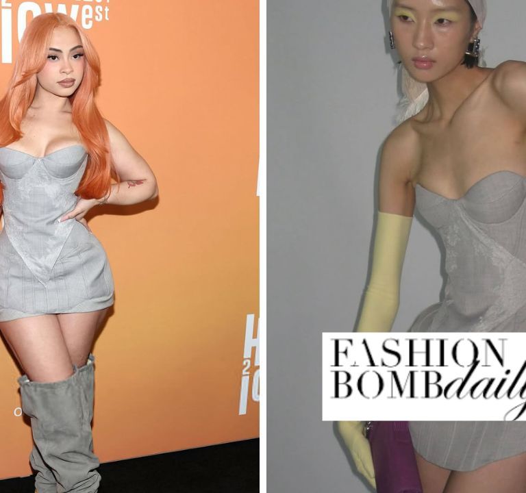 Ice Spice Posed in a Grey Fanci Club SS26 Dress to the Highest 2 Lowest Premiere in NY