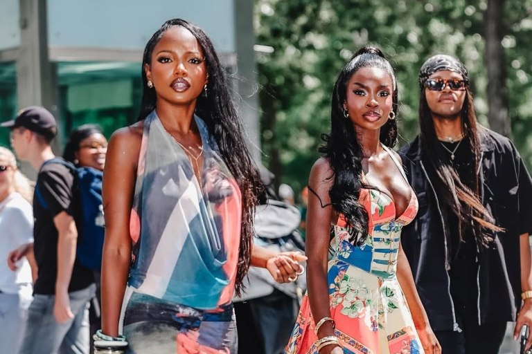 Love Island USA Stars Olandria and Chelley Step Out in Colorful Gianni Versace and Theophilio Dresses in New York City