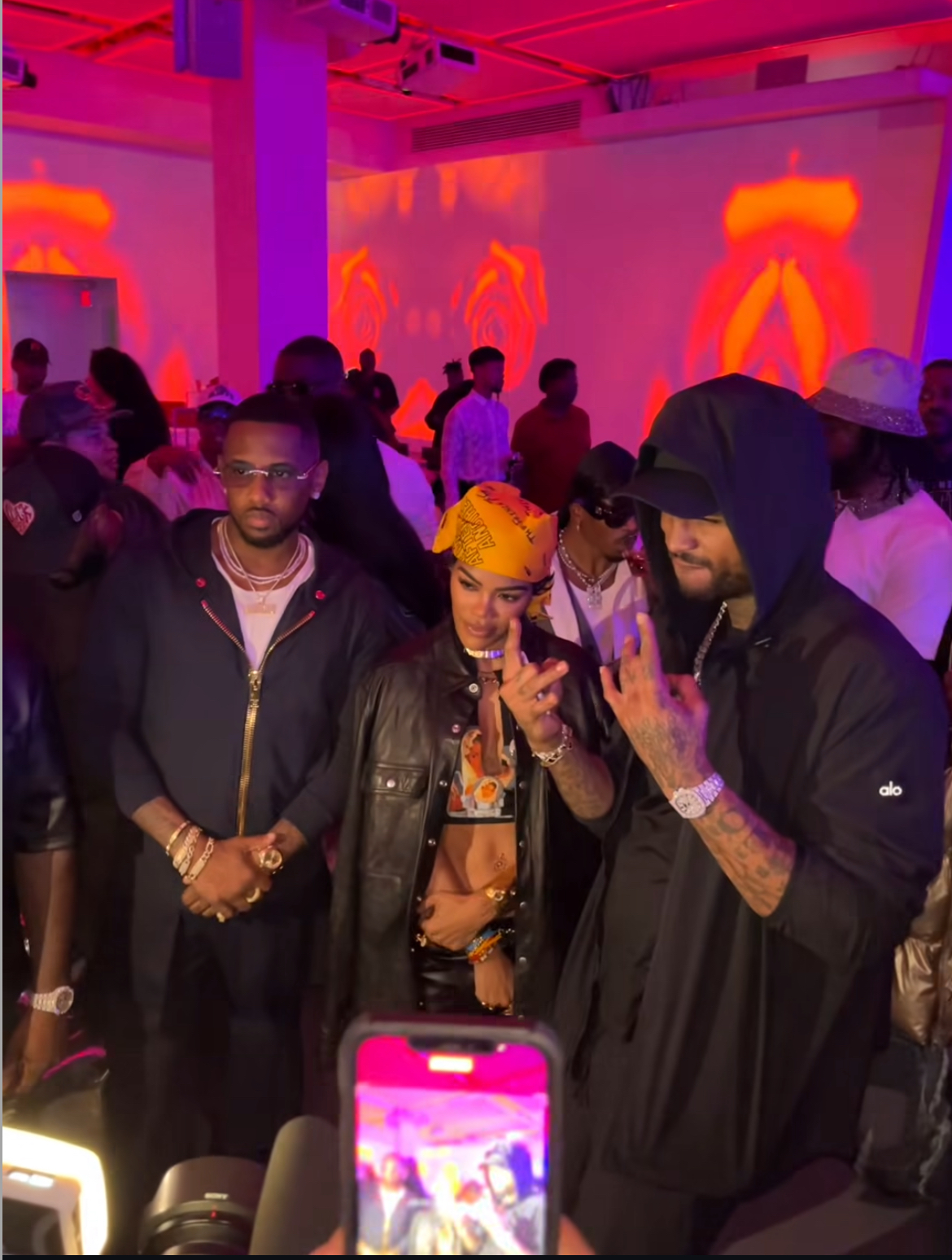 Teyana Taylor Steps Out In All Black With Beau Aaron Pierre At 22The Escape Room22 Album Release Party 6