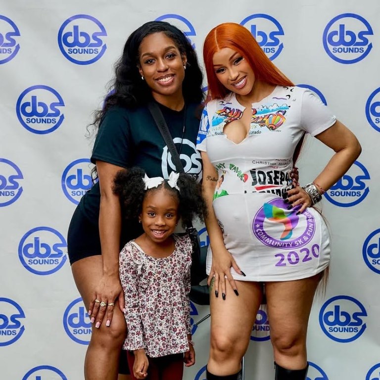 Cardi B Shines in Marine Serre Regenerated Graphic Mini Dress and Vintage Louboutin Boots at Atlanta Meet & Greet