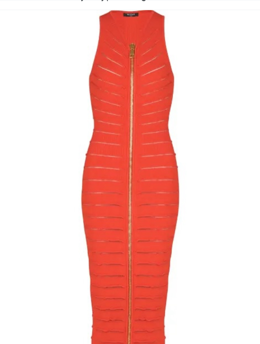 Elebs Love Mariah Carey And Cardi B Both Spotted In Red 2900 Balmain Knitted Maxi Dress 4