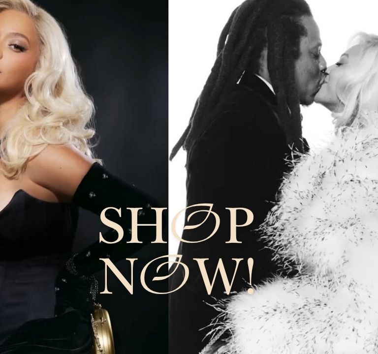 BeautyLifeFun Shop: Beyonce Stuns in a Black Christian Siriano Dress with a White FGM Bespoke Feather Jacket (Shop the Look Here!)