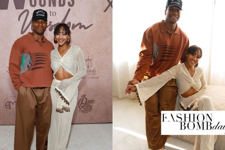 Meagan Good Wore a a Cream Andrea Iyamah Dress to a “Wounds to Wisdom” Dinner Alongside Hubby Jonathan Majors