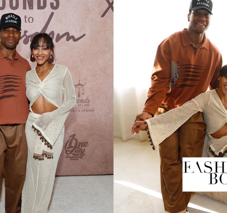 Meagan Good Wore a a Cream Andrea Iyamah Dress to a “Wounds to Wisdom” Dinner Alongside Hubby Jonathan Majors