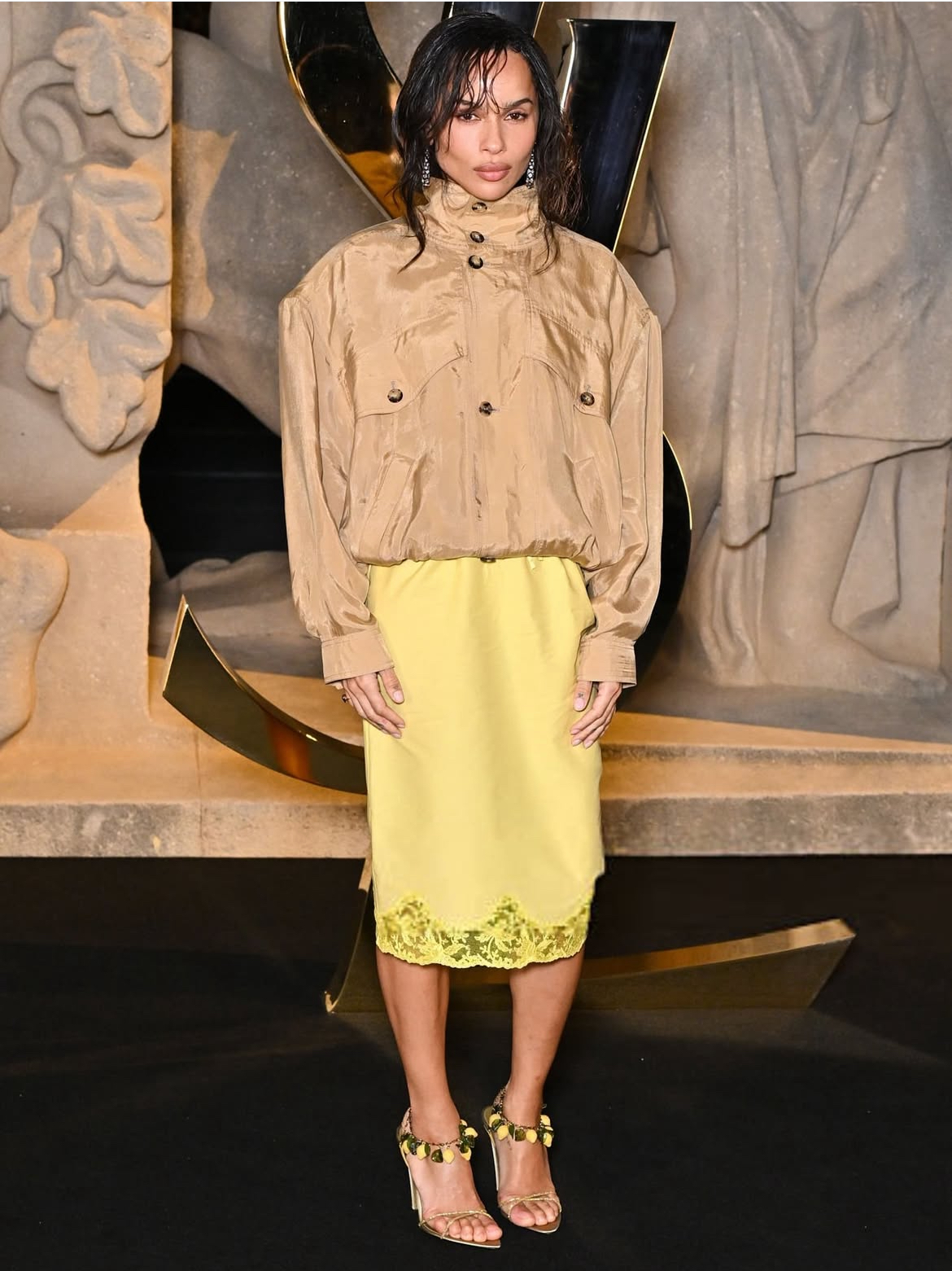 On The Scene At The Saint Laurent SS26 Paris Fashion Week Show Including Teyana Taylor Zoe Kravitz Hailey Bieber Kate Moss More 2