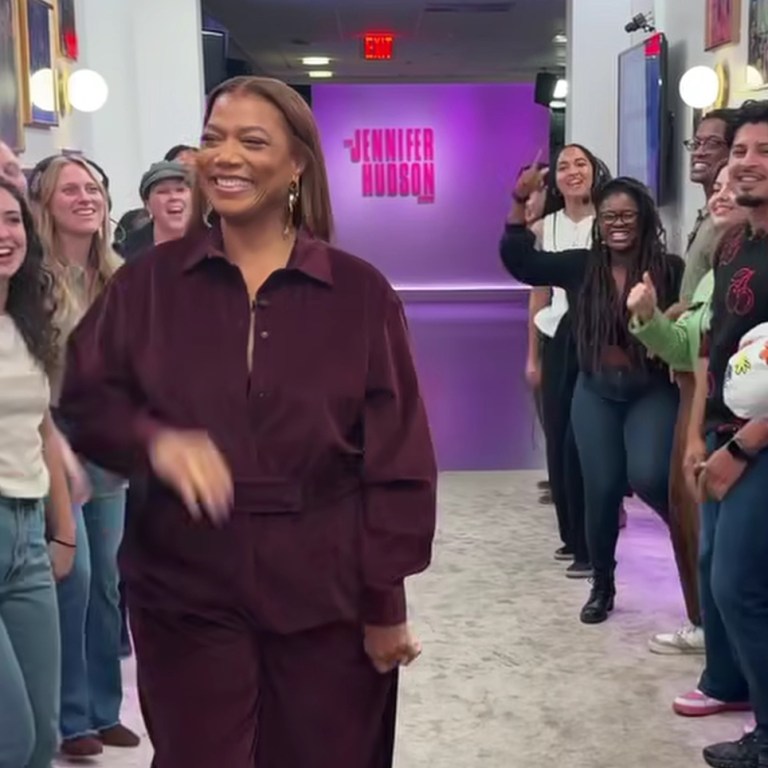 Most Requested: Queen Latifah Wears a Burgundy Velvet Jumpsuit by Max Mara on The Jennifer Hudson Show