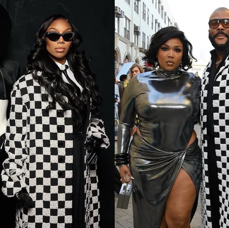 Who Wore It Better? Tyler Perry vs Brandy in Louis Vuitton’s $101,000 Pearl-Embroidered Damier Coat