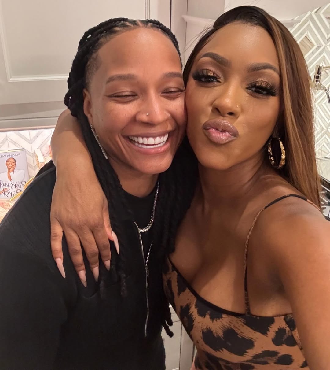 3 Porsha Williams Debuts New Boo On Thanksgiving Wearing A 128 Naked Wardrobe Leopard Dress