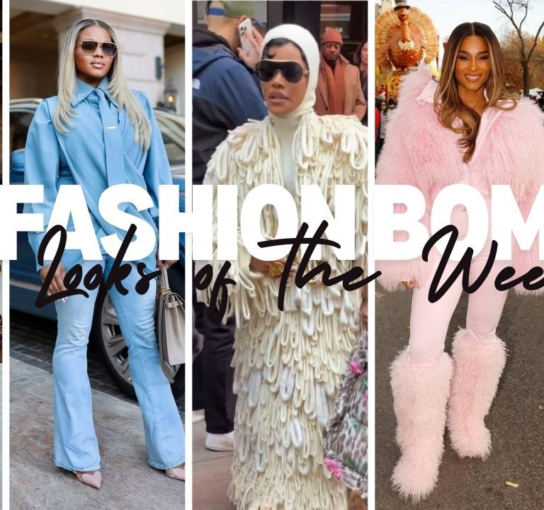 Best Fashion Bomb Looks of the Week: Savannah James in a Green Plaid Natasha Zinko Shirt, Claire Sulmers in a Blue MSO Lagos Top, Teyana Taylor in a Cream Moncler X Jill Sander Coat + More!