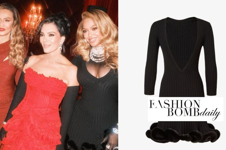 Beyonce Stuns in a Black Fendi Look alongside Tina Knowles in a Crimson Valdrin Sahiti Gown for Kris Jenner’s 70th Birthday