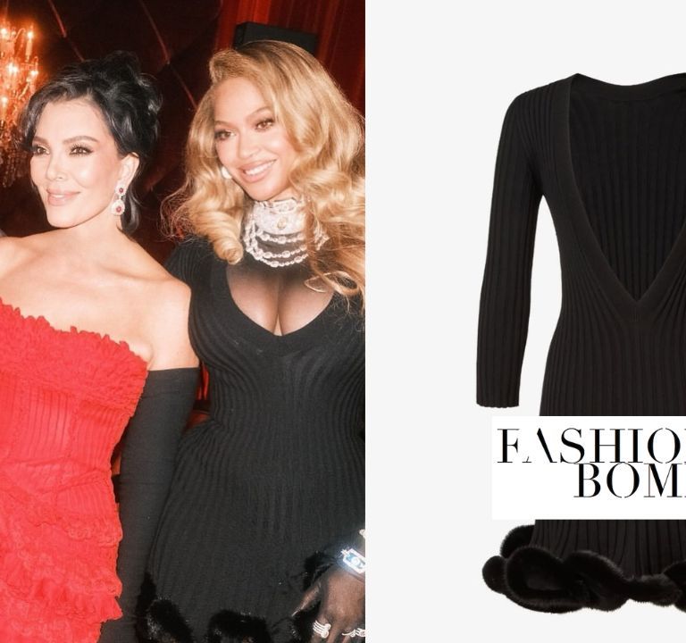 Beyonce Stuns in a Black Fendi Look alongside Tina Knowles in a Crimson Valdrin Sahiti Gown for Kris Jenner’s 70th Birthday