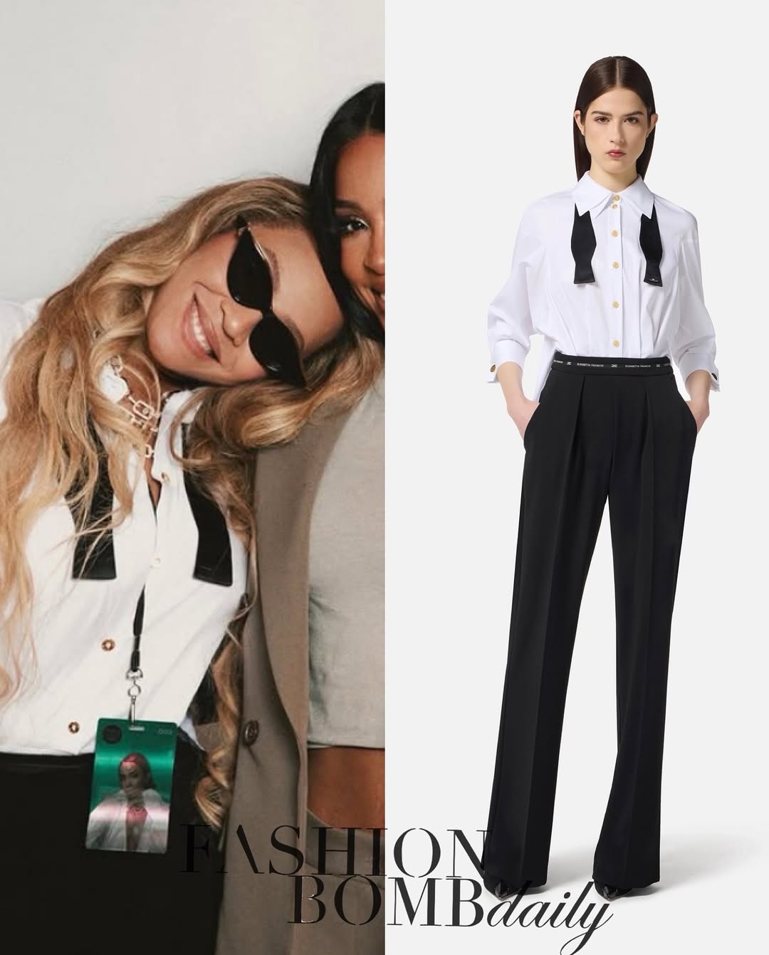 Beyonce Supports Kelly Rowland At The 22Boy Is Mine22 Tour In A Black And White Elisabetta Franchi Jumpsuit 1