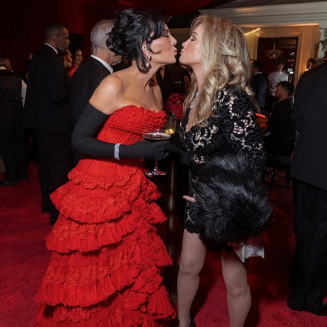 Kris Jenner Celebrated Her 70th Star Studded Birthday In A Red Strapless Givenchy Dress 15