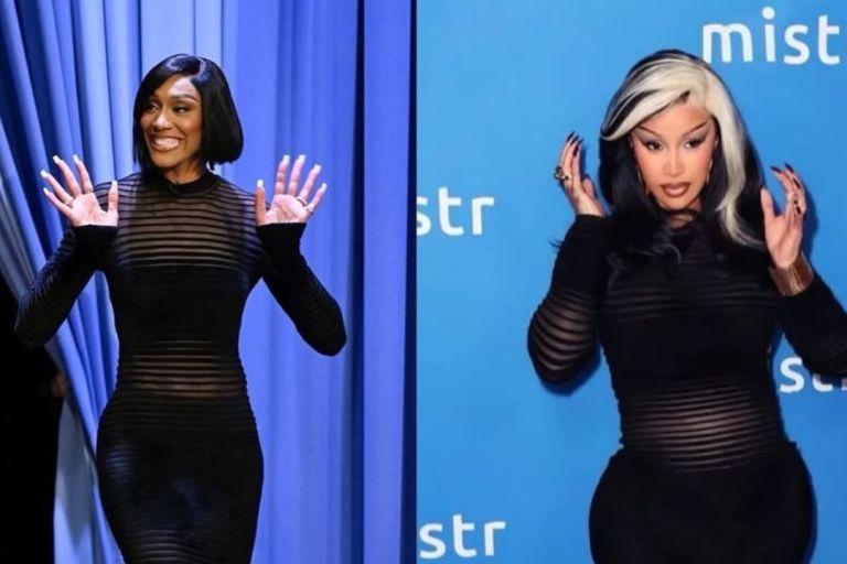 Who Wore It Better? A’ja Wilson and Cardi B Both Captured in a Black Vintage-Inspired Mugler Dress