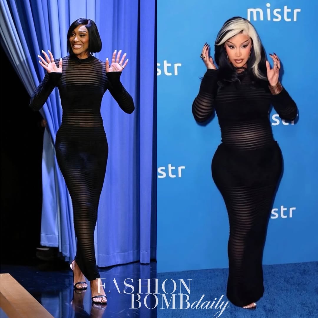 Who Wore It Better Aja Wilson And Cardi B Both Captured In A Black Mugler Bodycon Dress