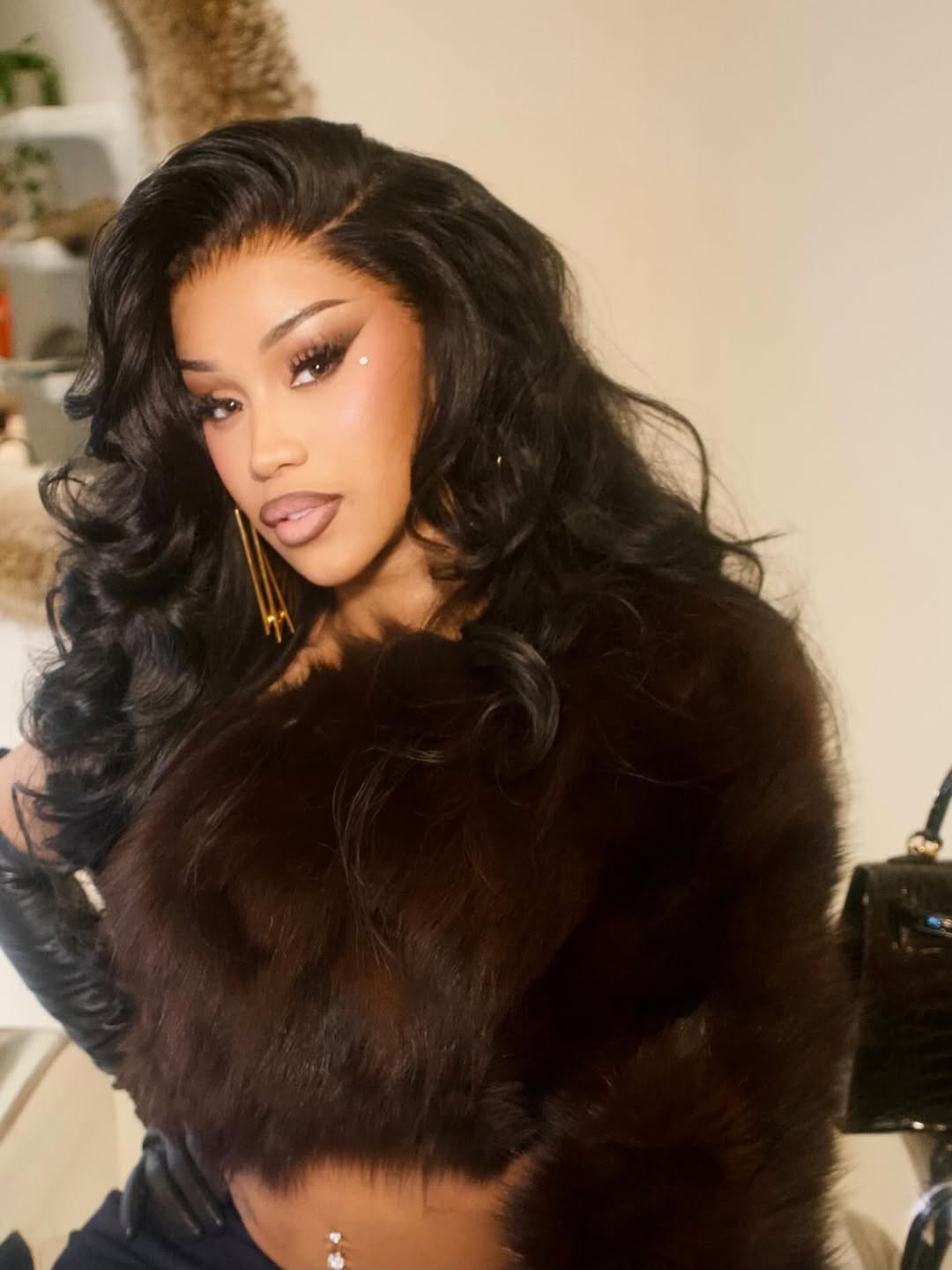 3 Cardi B Celebrates Stefon Diggs Art Basel Furniture Showcase In Custom Chocolate Sir Babajagne
