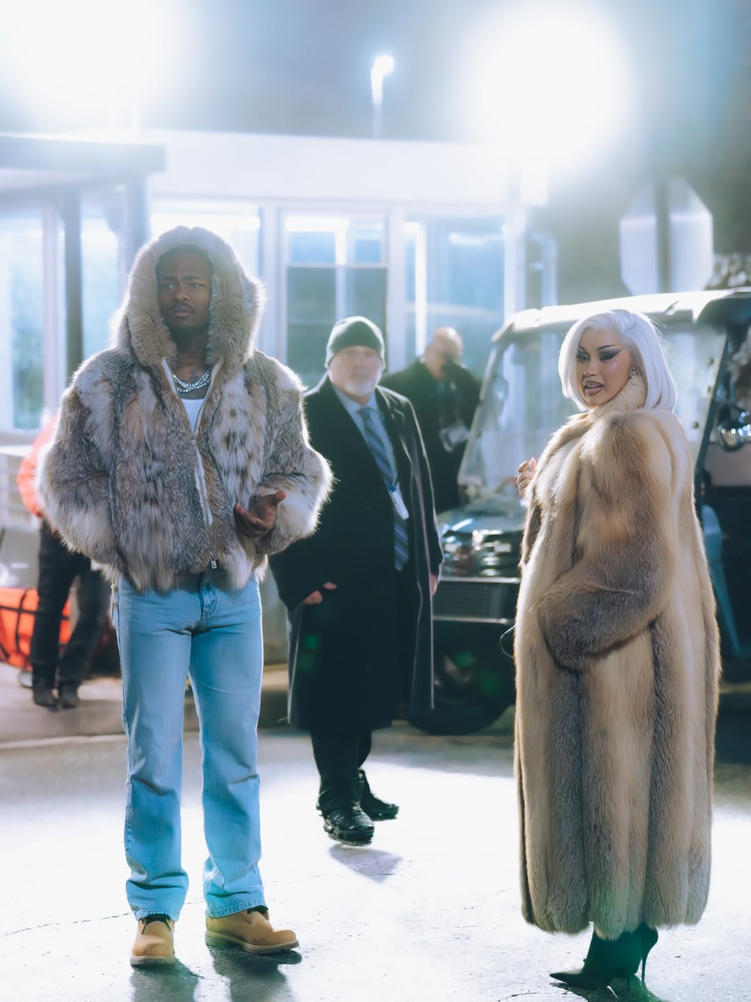 3 Cardi B And Stefon Diggs Step Out In Fur Coats After Sunday Night Football In Baltimore