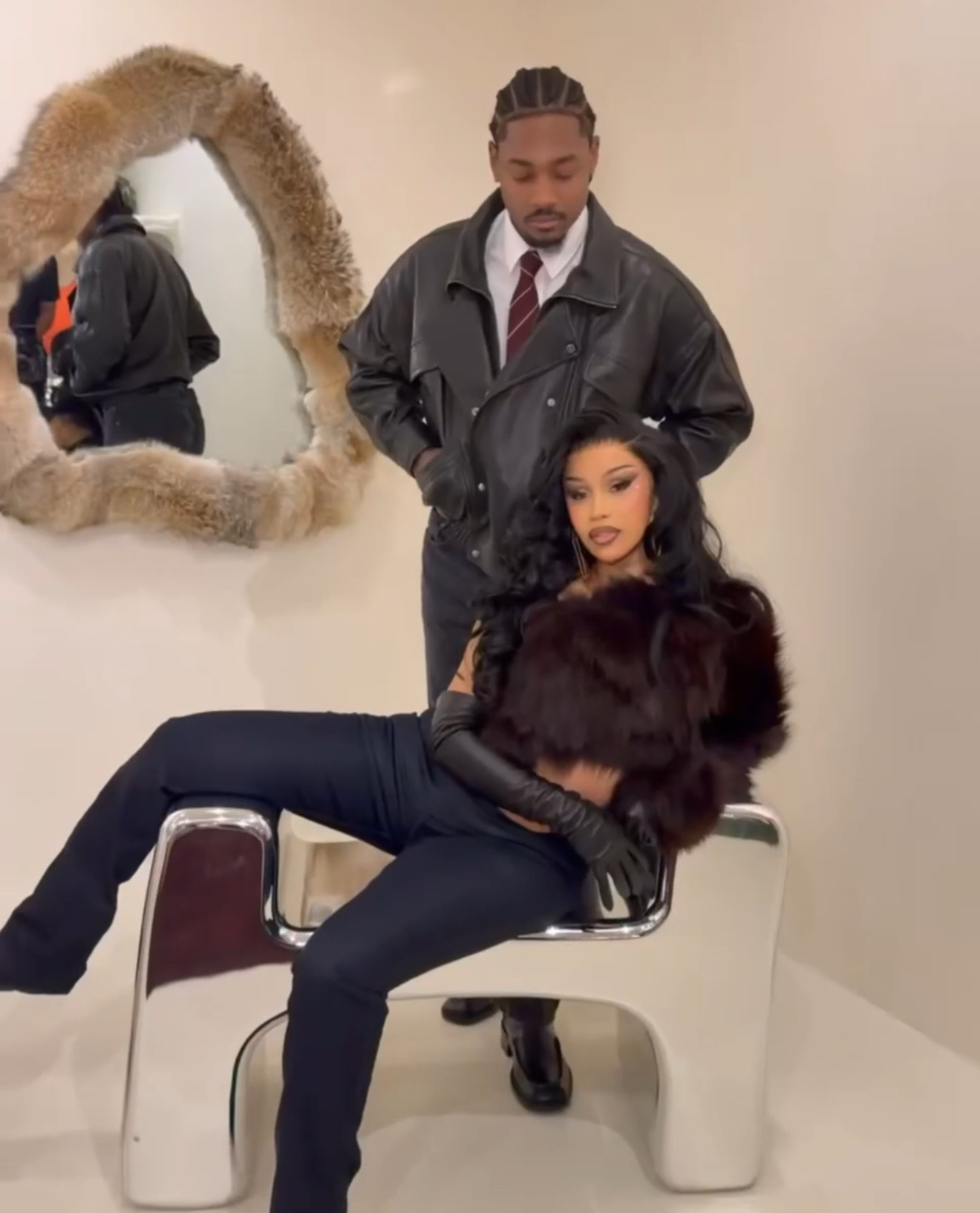 4 Cardi B Celebrates Stefon Diggs Art Basel Furniture Showcase In Custom Chocolate Sir Babajagne